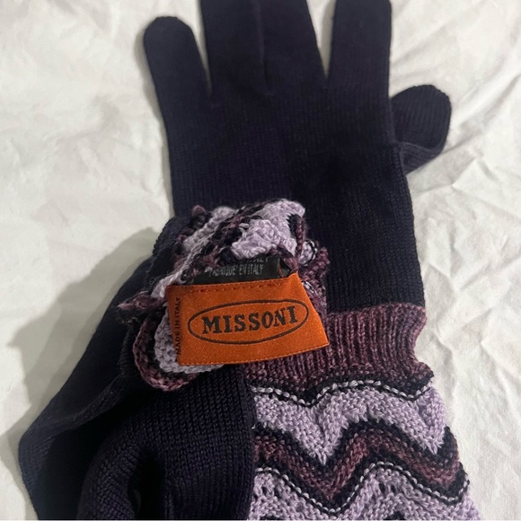 Missoni knit gloves with trim - Picture 3 of 4